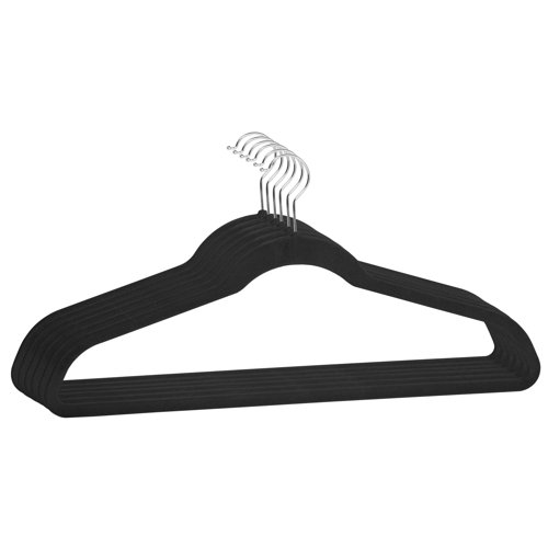Rebrilliant 24 Pack Extra Wide Velvet Coat Hangers In Black Wayfair